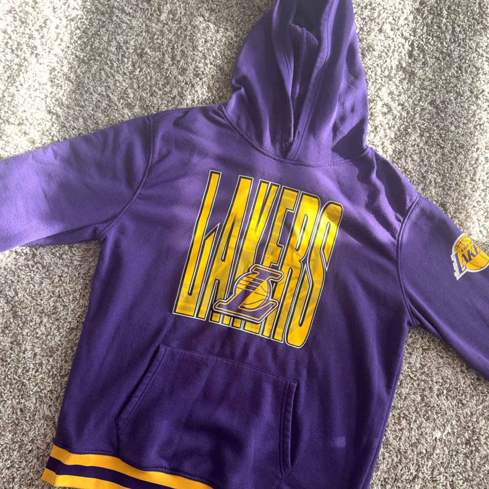 NBA Los Angeles Lakers Hoodie Purple Gold Pullover Size Men Large